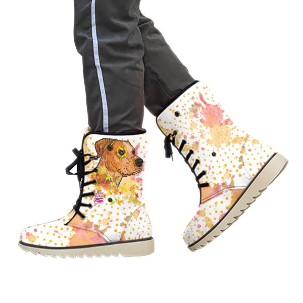 Winterboots mit Hundemotiv Bumsi - gefütterte Winterschuhe, Stiefel, bunt, Grösse 35-44, Mix, Mischling, Staffordshire, Staff, AmStaff, SOKA, Familienhunde